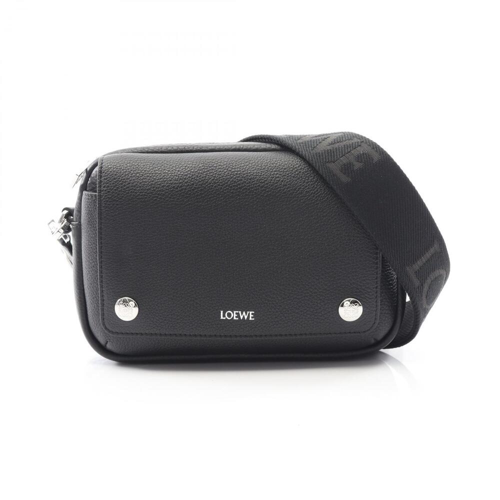 Loewe Pele Messenger Bag Shoulder Leather Black
